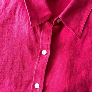 NWT Talbots women’s linen magenta button up shirt